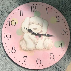 Puppy pink clock